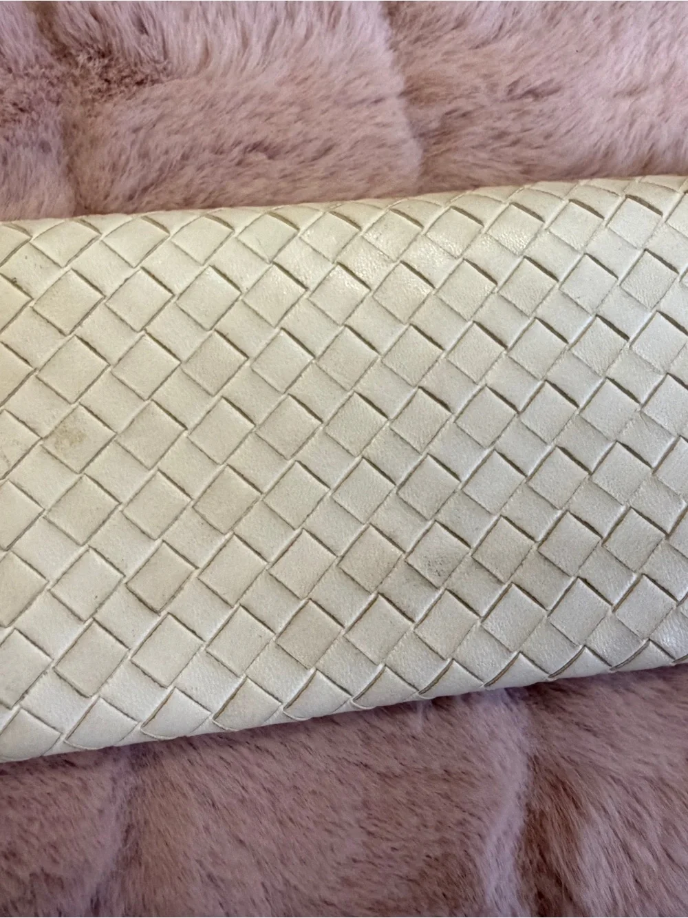 Bottega Veneta Cream Intrecciato Leather Fold-Over Wallet